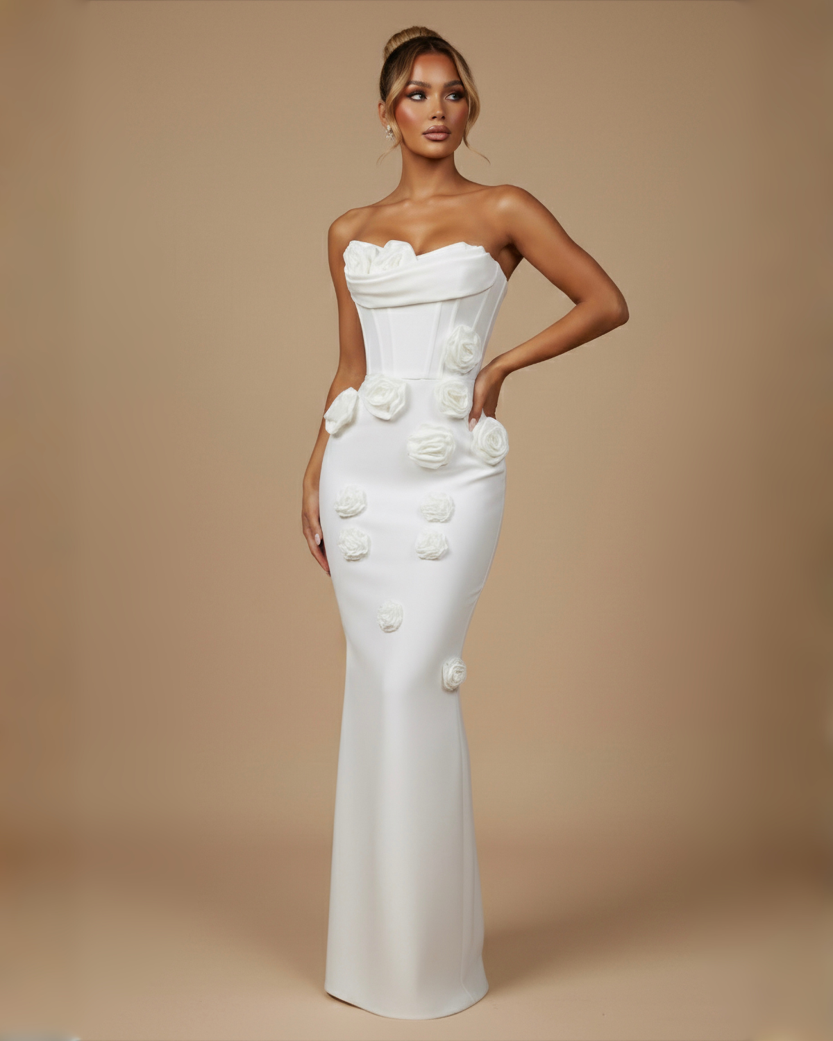 The Francis Floral Maxi Dress - White