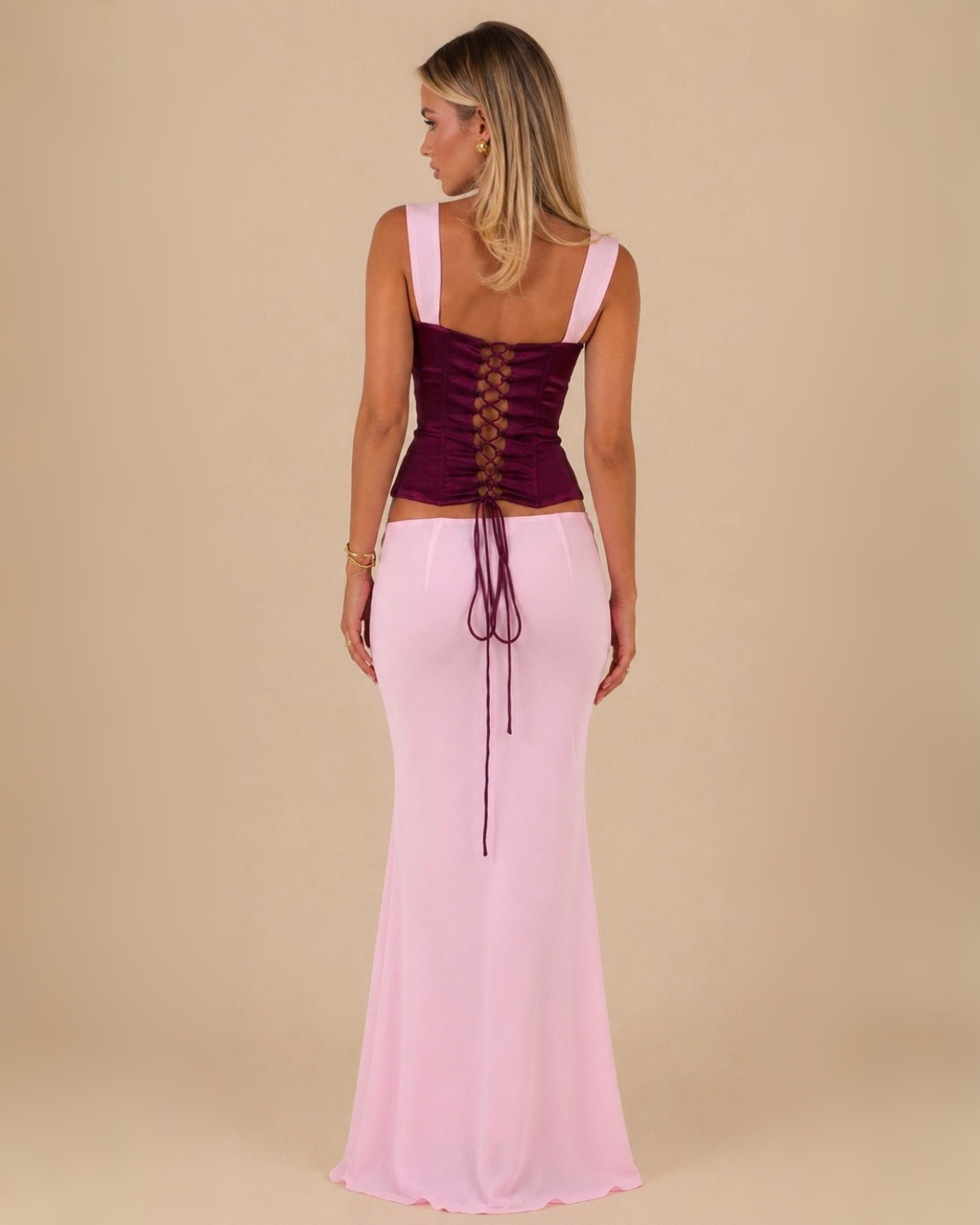 The Livvy Maxi Skirt Set - Pink