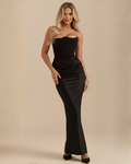 The Laura Corset Detail Maxi Dress - Black