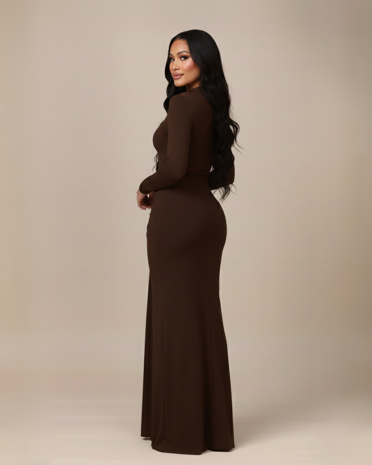 The Estelle Maxi Dress - Brown