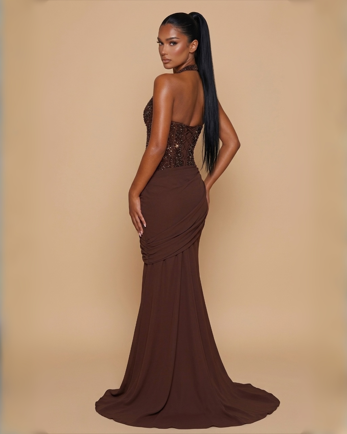 The Icelynn Maxi Dress - Brown
