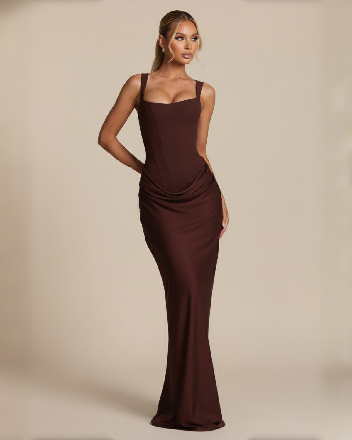 The Seraphina Maxi Dress - Brown