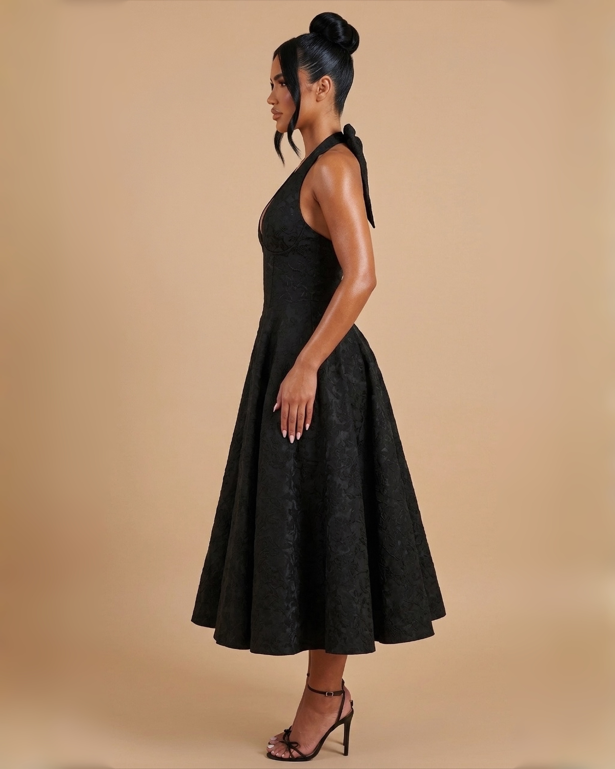 The Evelyn Midi Dress - Black