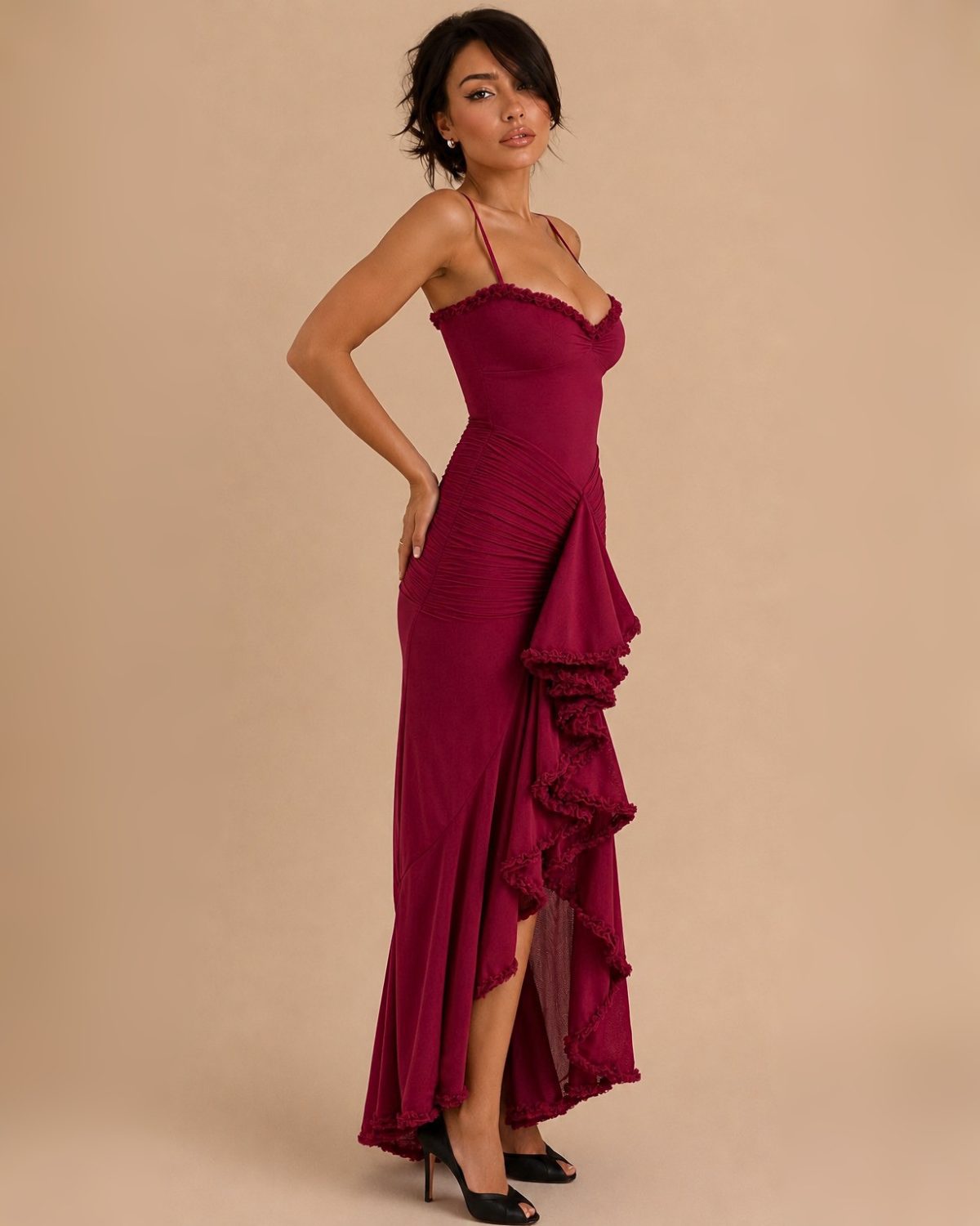 The Maliyah Maxi Dress - Magenta Red
