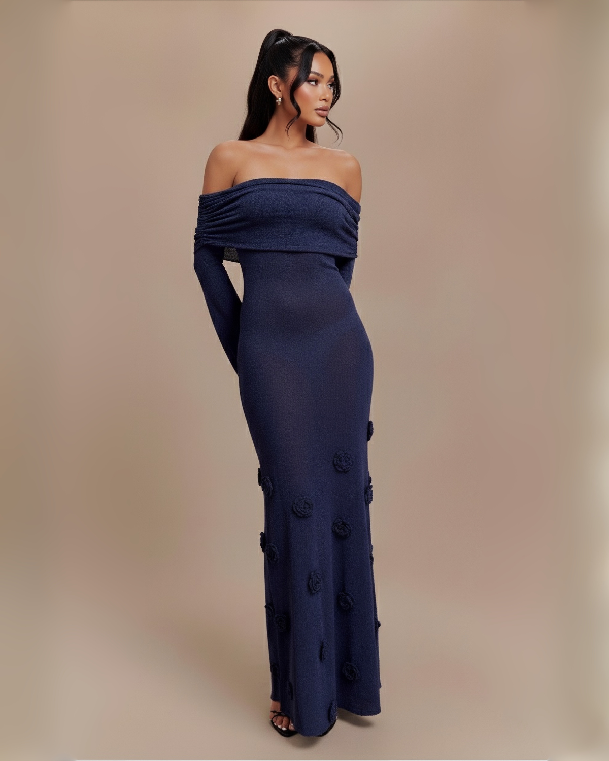 The Solaine Maxi Dress - Navy Blue