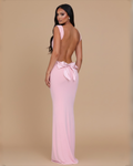 The Noèmie Bow Maxi Dress - Baby Pink