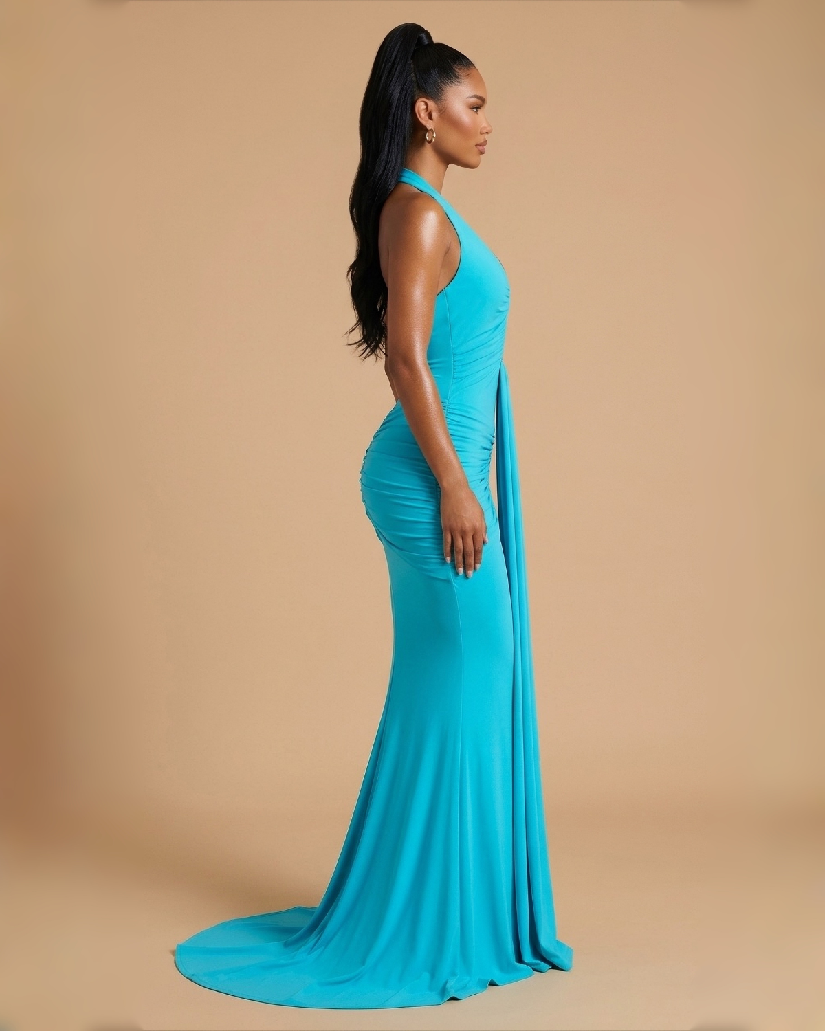 The Angelica Maxi Dress - Peacock Blue