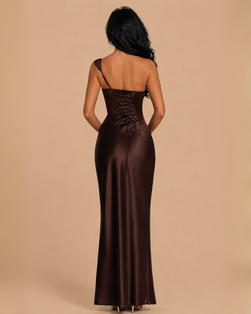 The Averie Maxi Dress - Brown