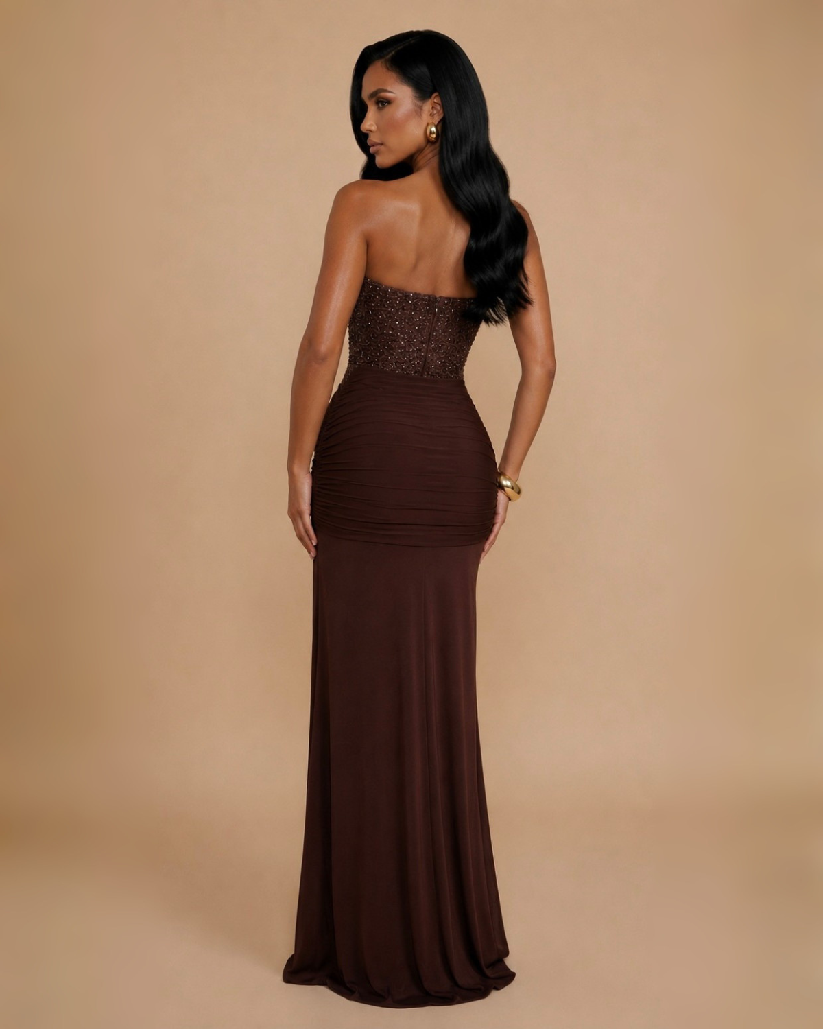 The Arabella Maxi Dress - Brown