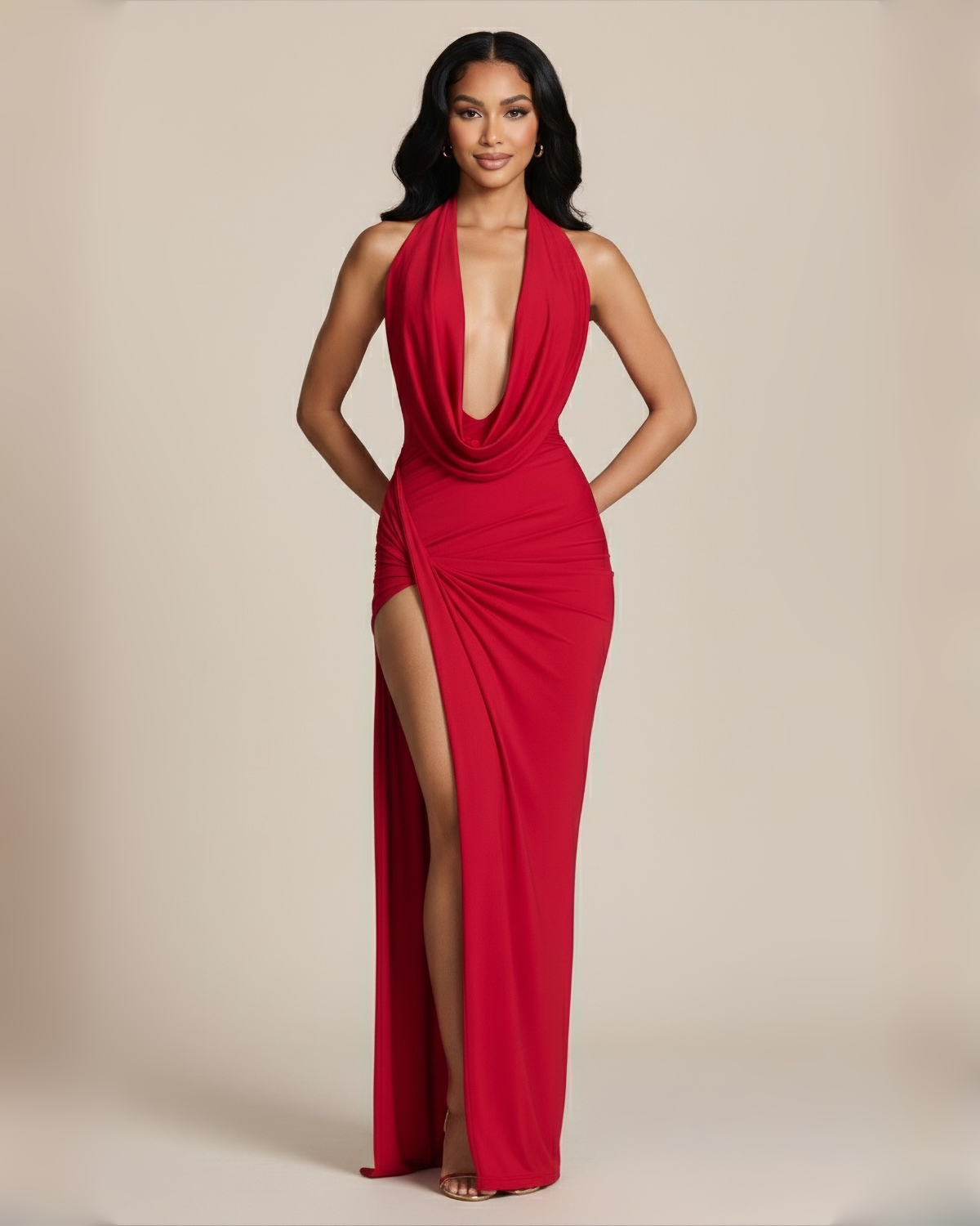 marcella maxi dress Clothing: Maxi Dresses: 'Marcella' Berry Pleated Georgette Maxi Dress