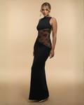 The Raven Lace Maxi Dress - Black