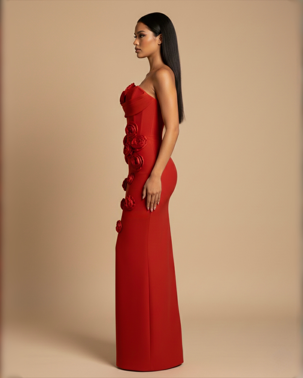 The Francis Floral Maxi Dress - Red