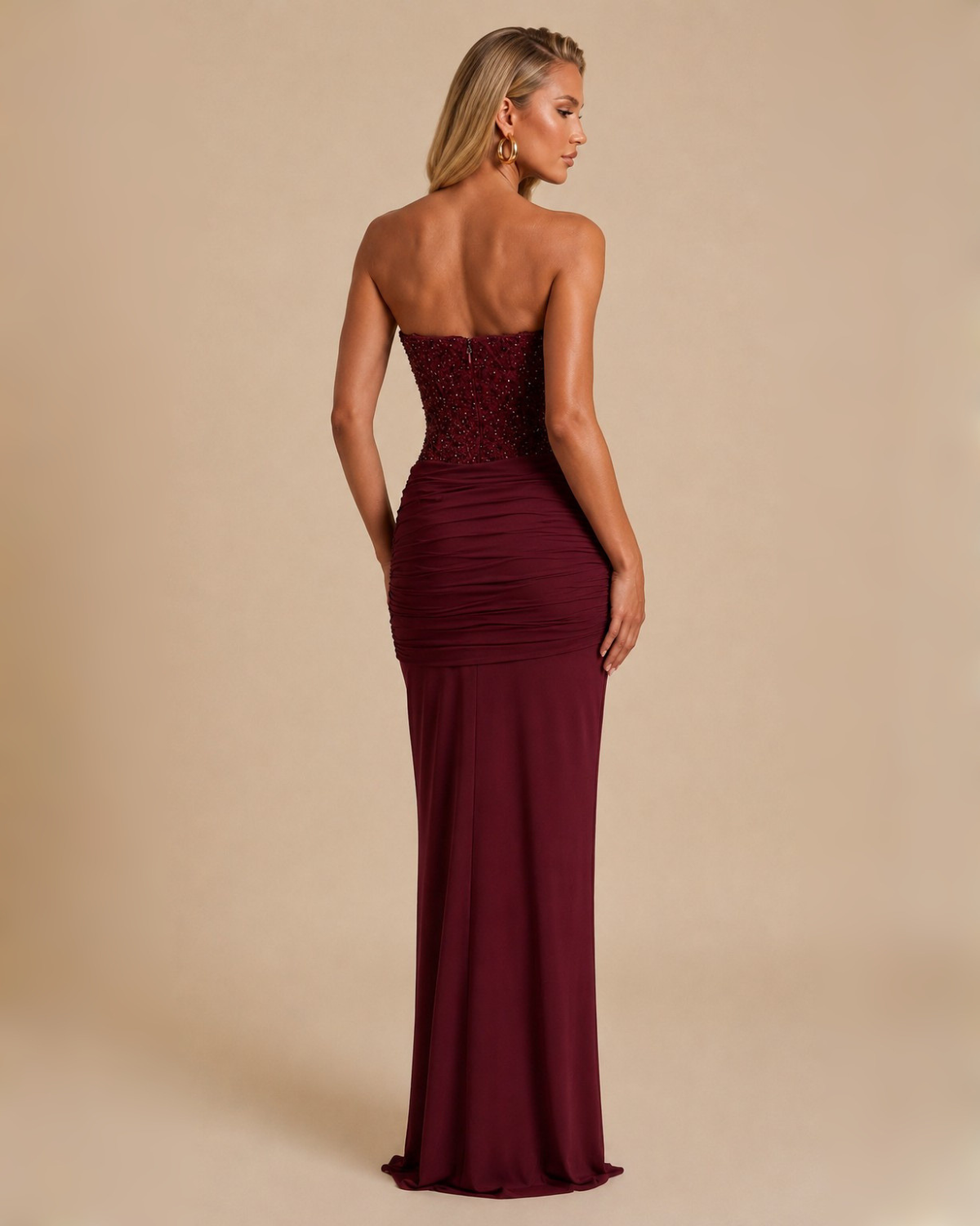 The Arabella Maxi Dress - Wine Red