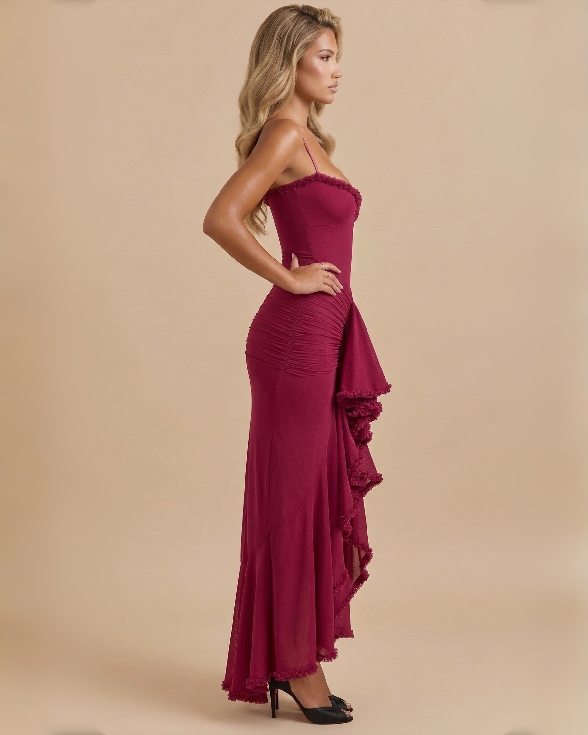 The Maliyah Maxi Dress - Magenta Red