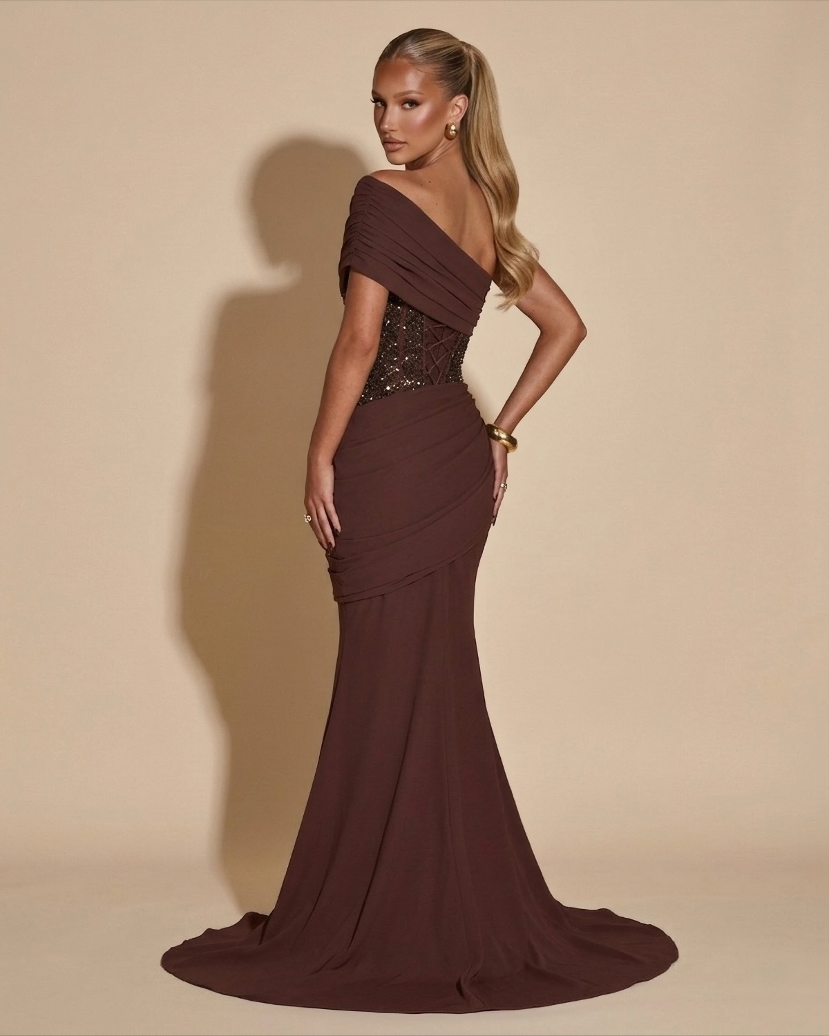 The Catherine Maxi Dress - Brown