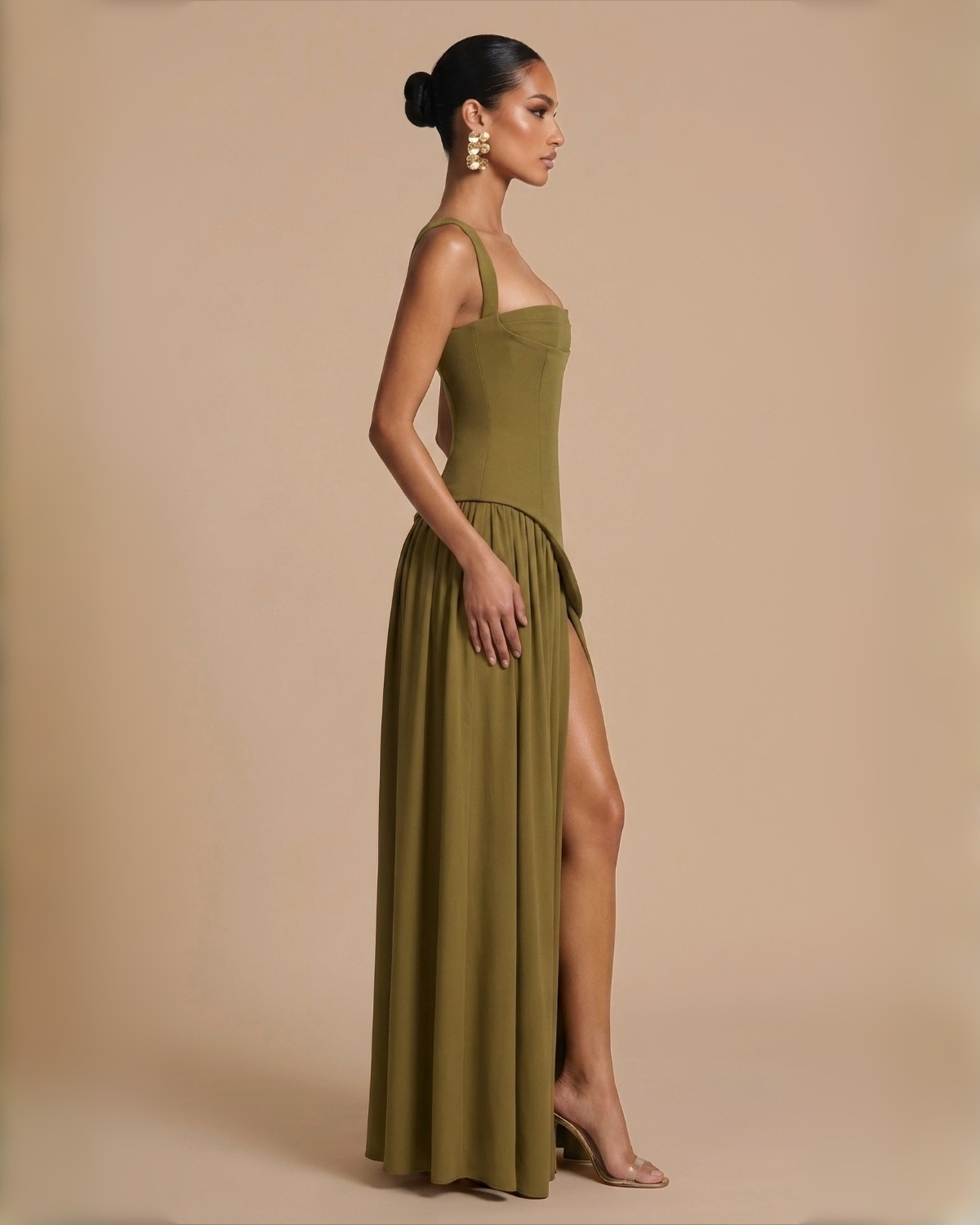 The Stephanie Maxi Dress - Olive