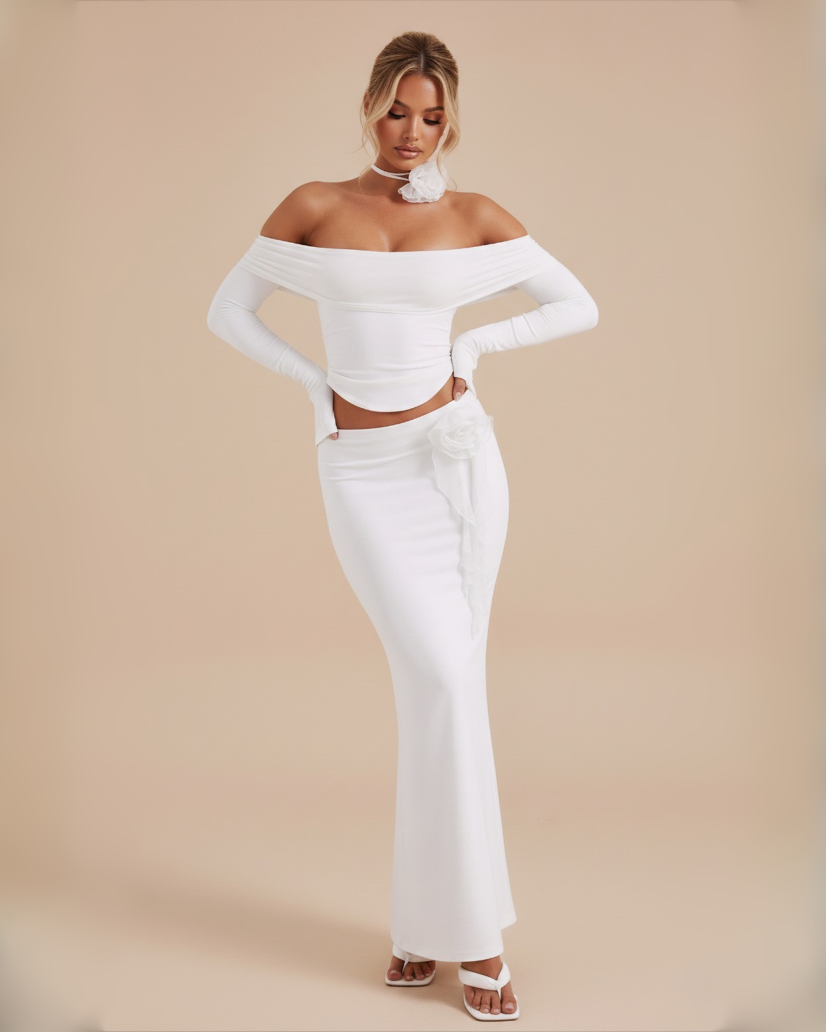 The Barbara Skirt Set - White
