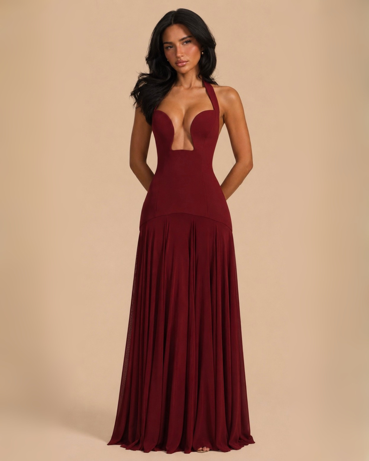 The Belle Maxi Dress - Wine Red