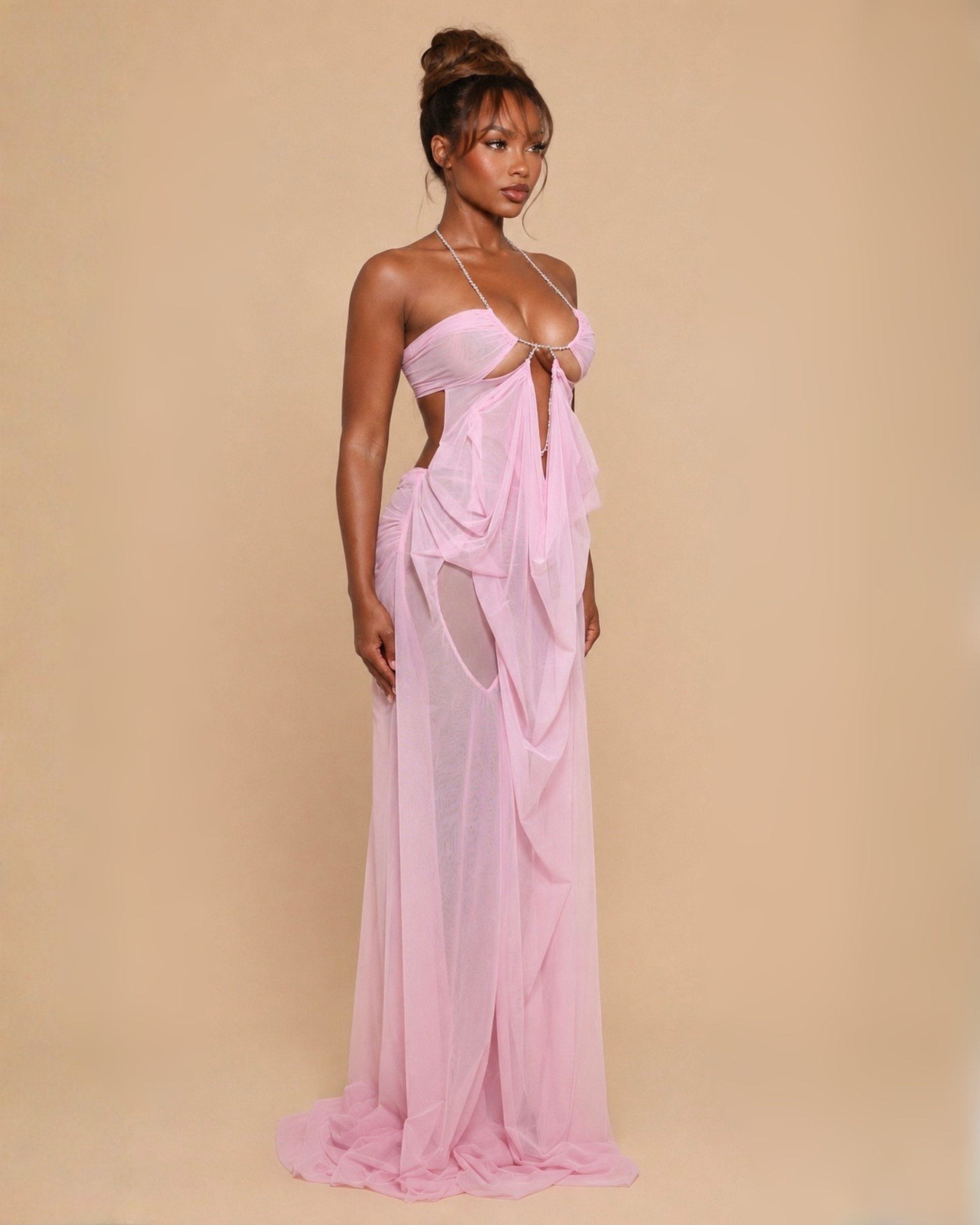 The Kiana Maxi Dress - Baby Pink