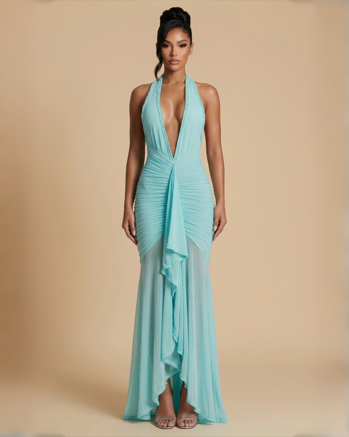 The Soraya Maxi Dress - Aqua Blue