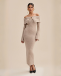 The Elena Off-Shoulder Knit Maxi Dress