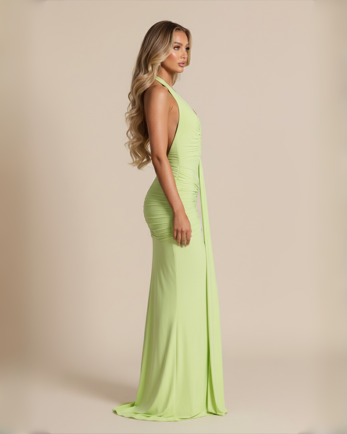 The Angelica Maxi Dress -  Lime Green
