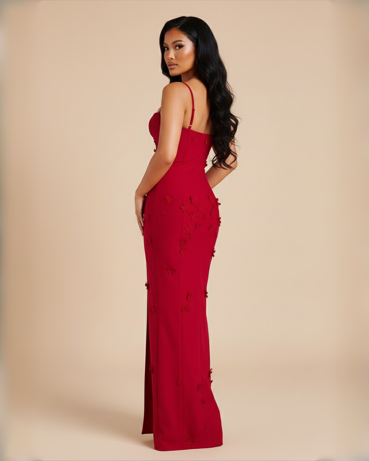 The Lucienne Floral Maxi Dress - Red