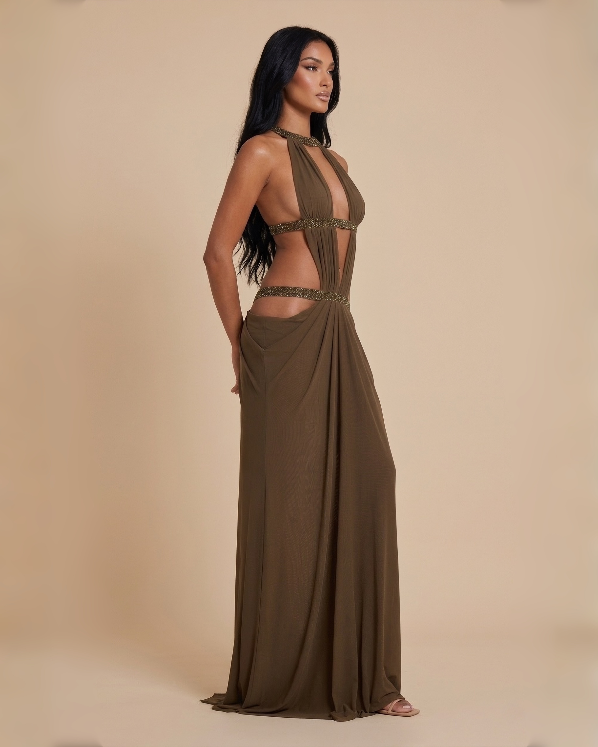 The Ruth Maxi Dress - Khaki