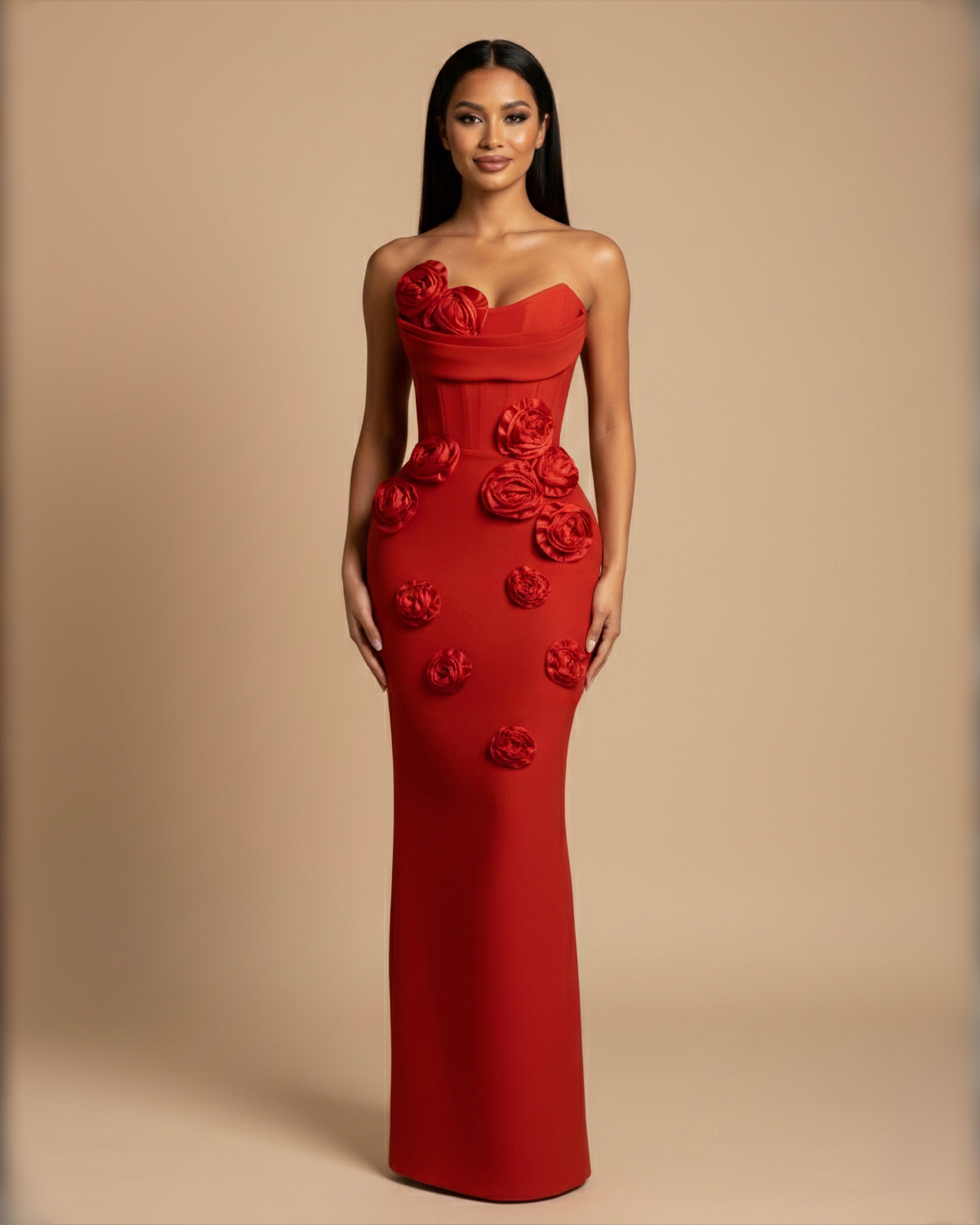 The Francis Floral Maxi Dress - Red