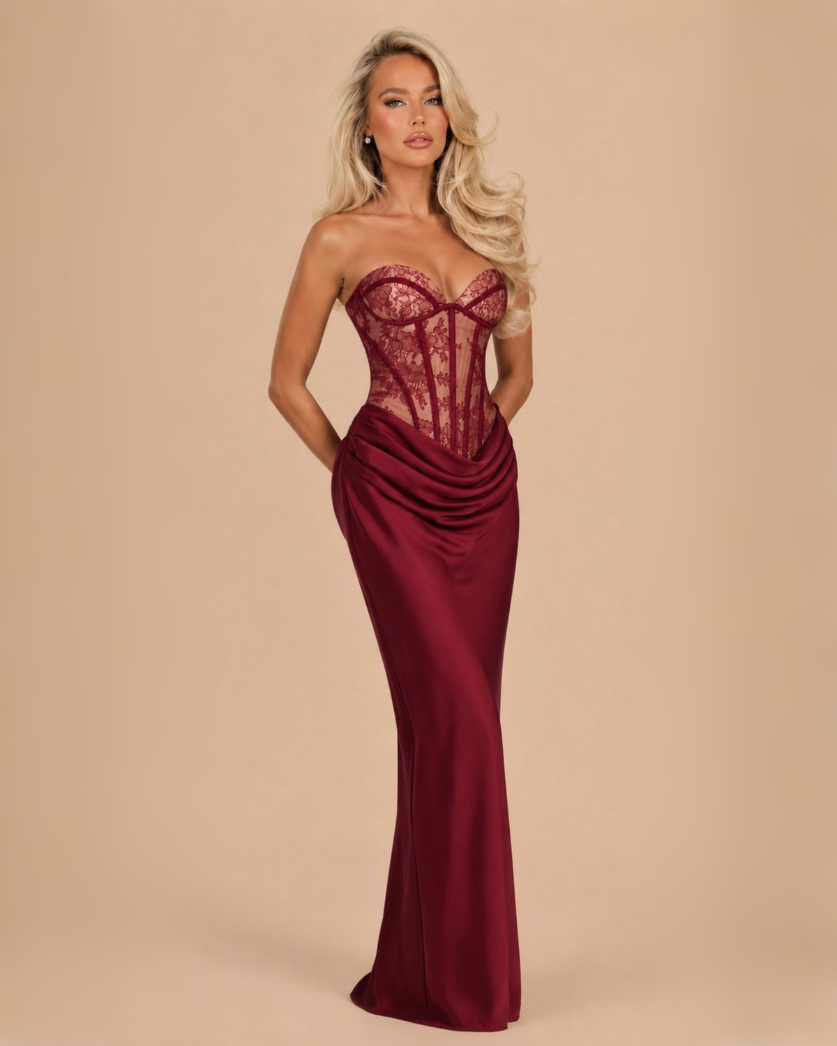 The Mireya Maxi Dress - Wine Red