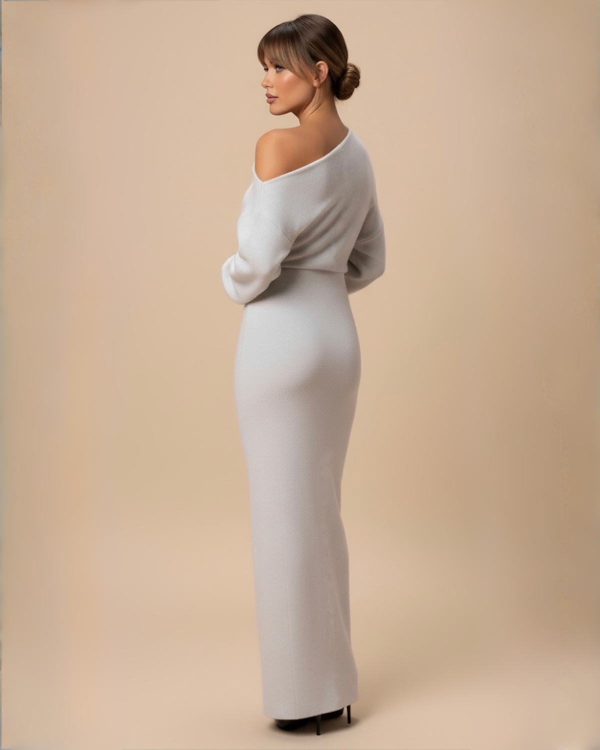 The Haven Knit Maxi Dress - Light Grey