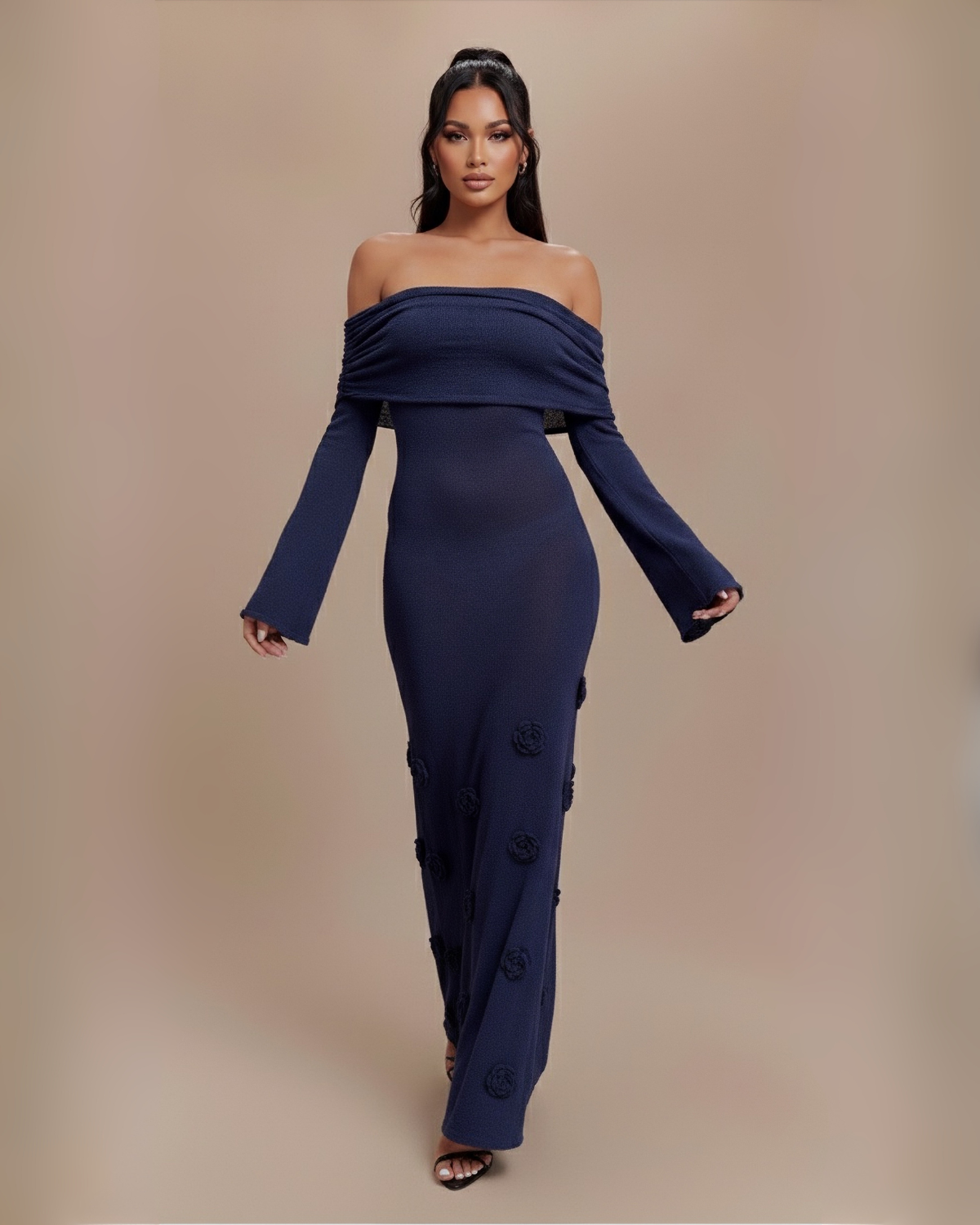 The Solaine Maxi Dress - Navy Blue
