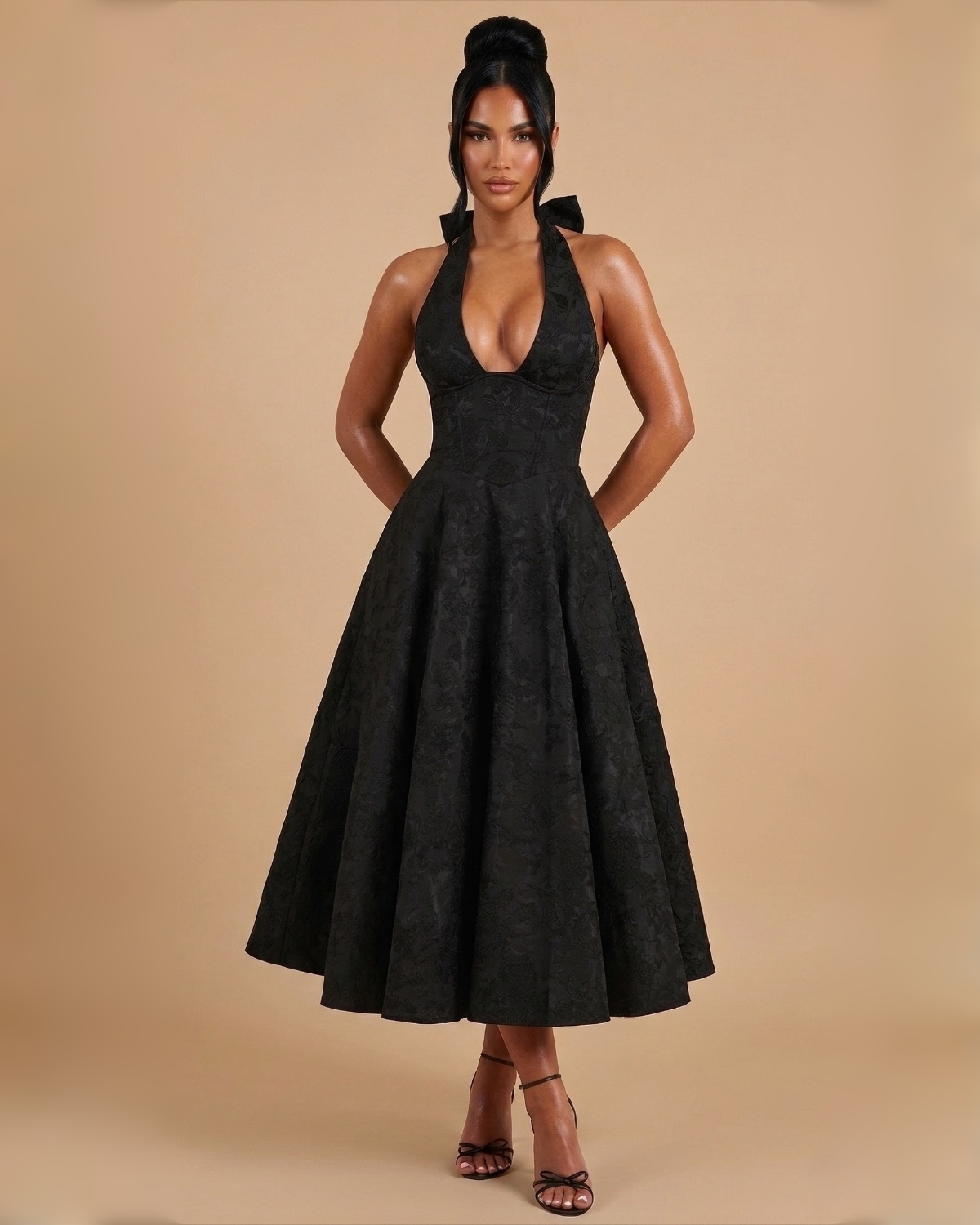 The Evelyn Midi Dress - Black