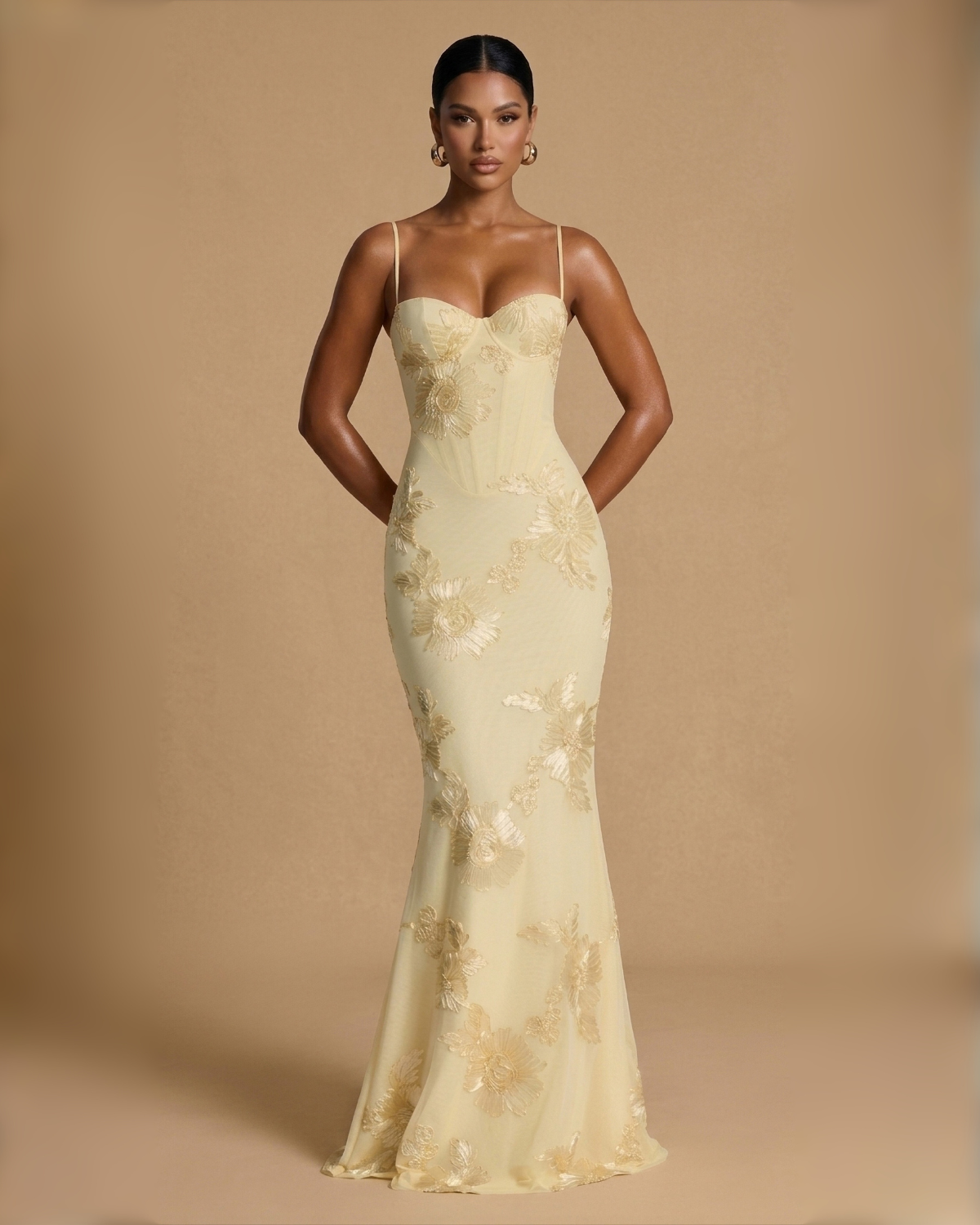 The Juliet Floral Maxi Dress - Yellow