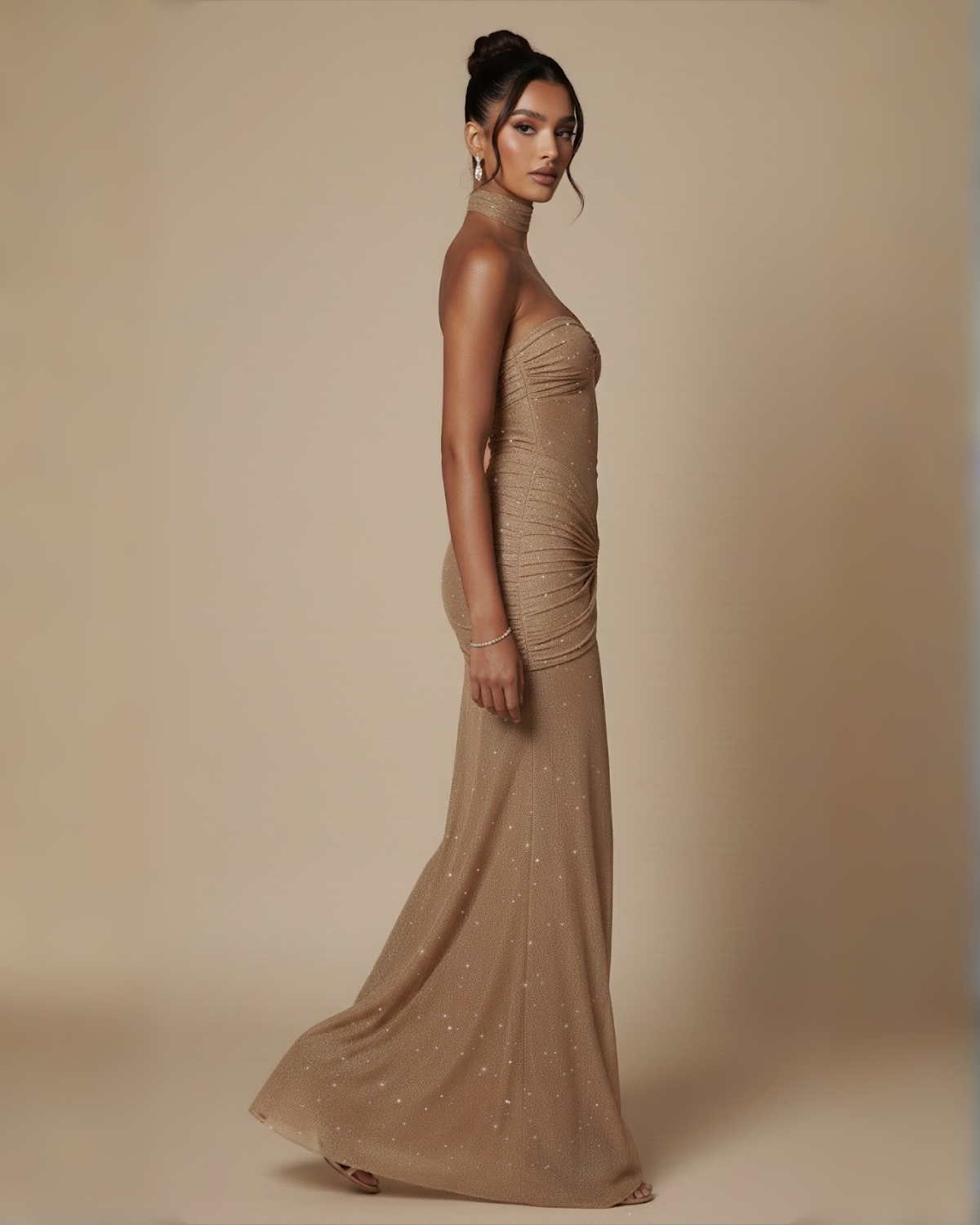 The Amara Tube Maxi Dress - Beige