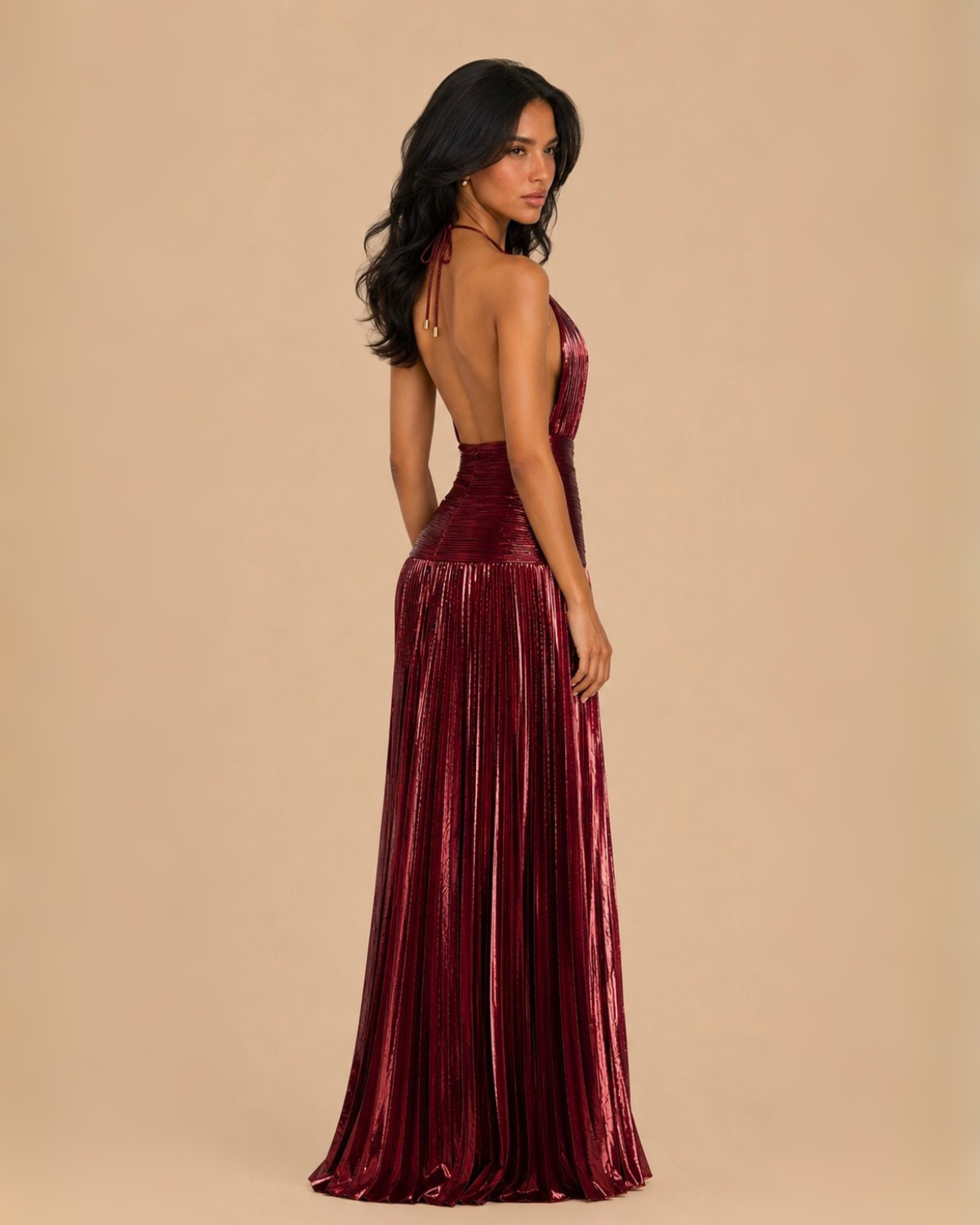 The Calanthe Maxi Dress - Wine Red