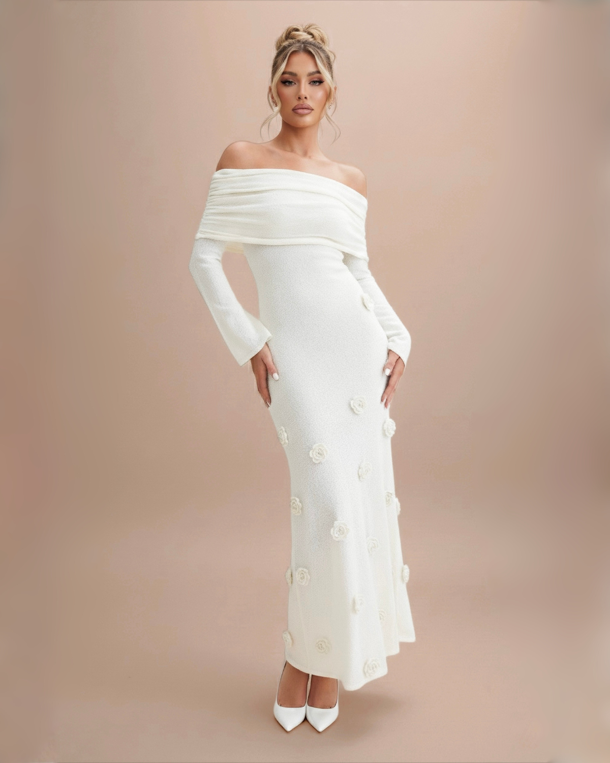 The Solaine Maxi Dress - White