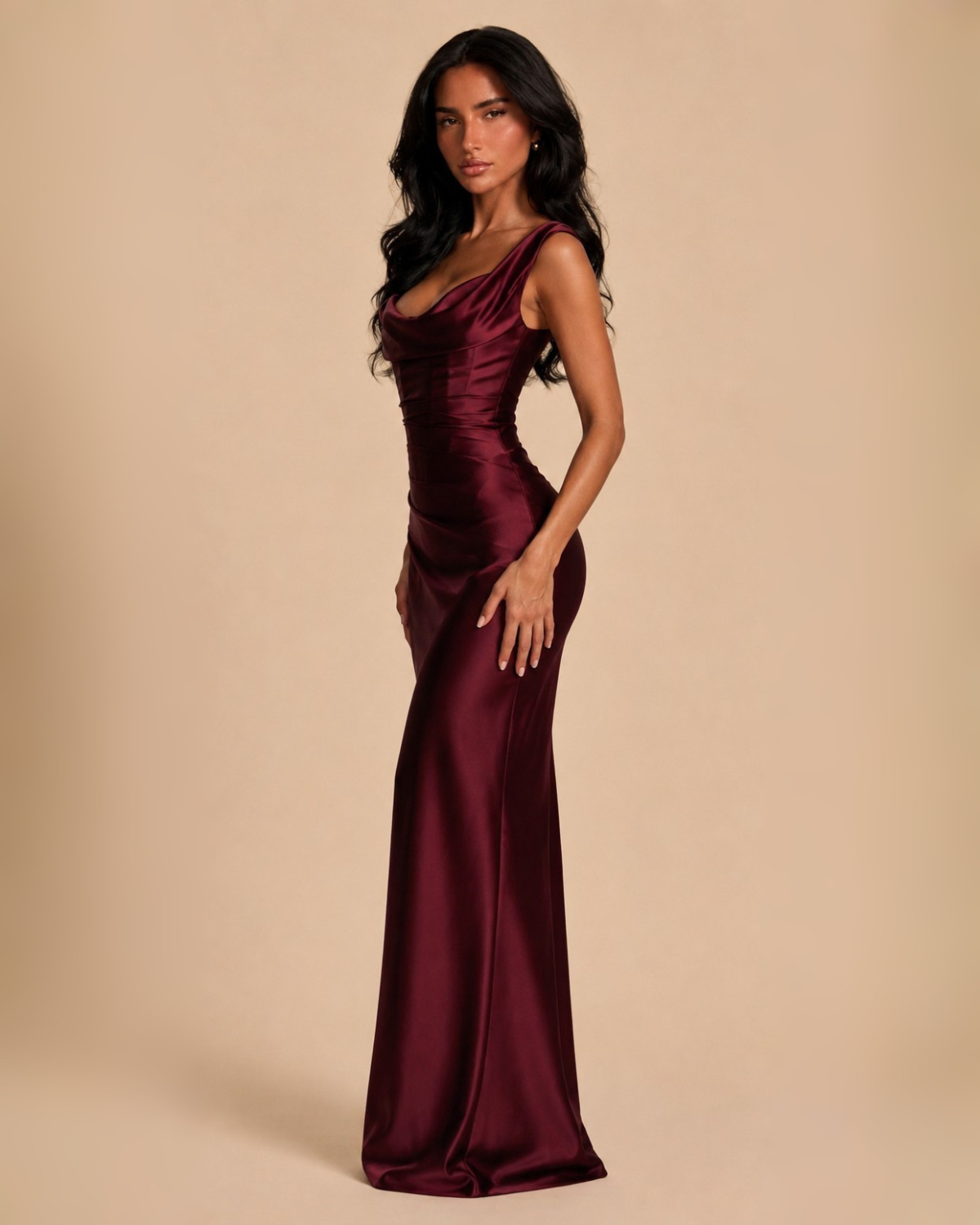 The Averie Maxi Dress - Wine Red