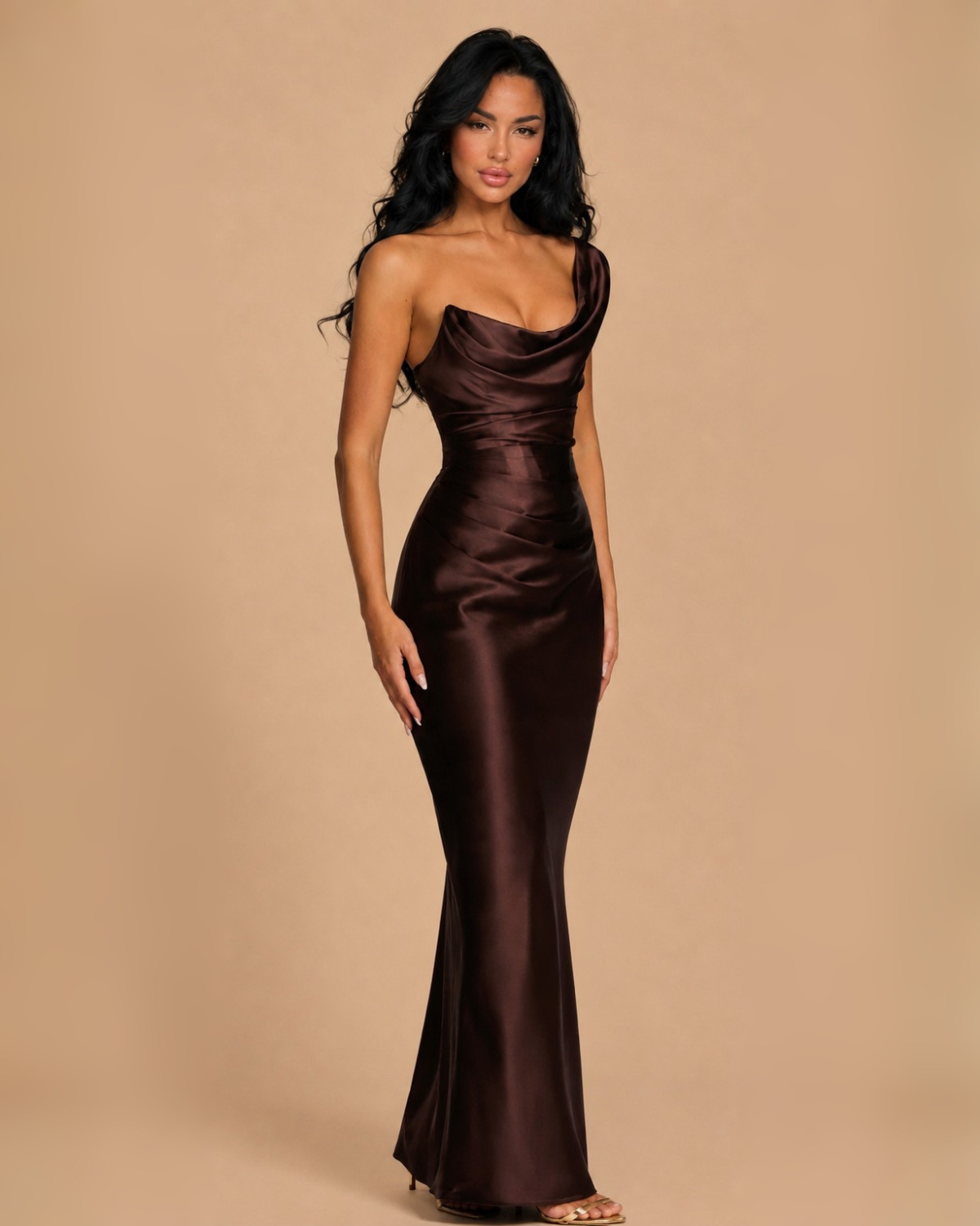 The Averie Maxi Dress - Brown