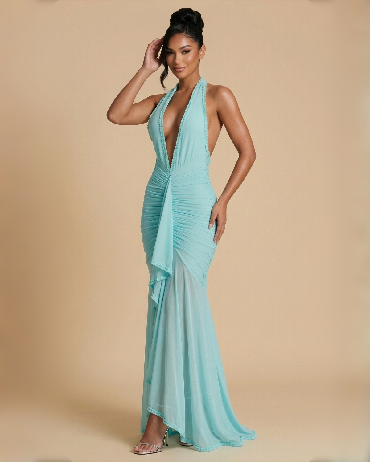 The Soraya Maxi Dress - Aqua Blue