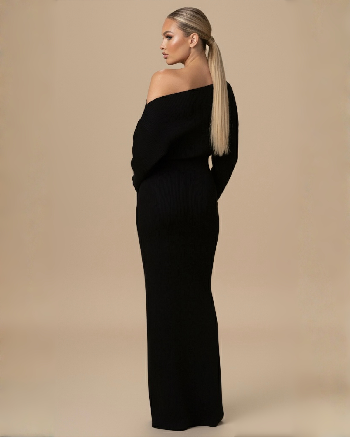 The Haven Knit Maxi Dress - Black