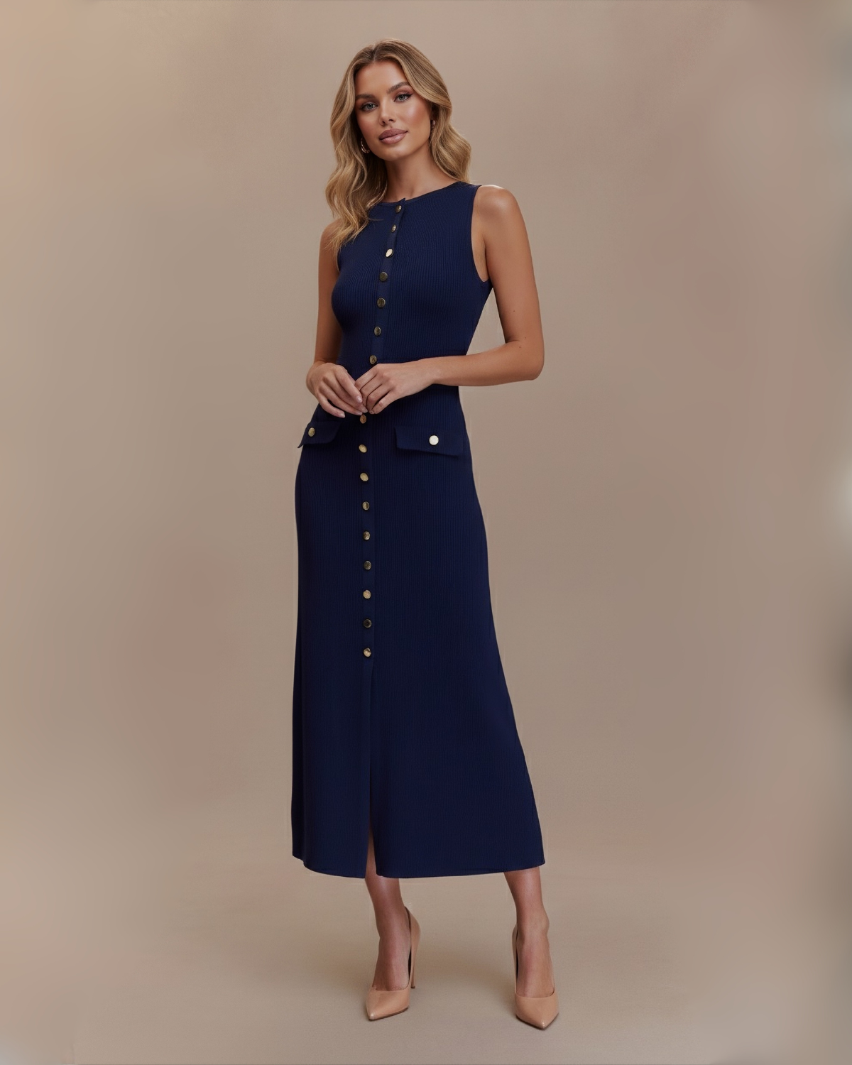 The Odele Maxi Dress - Navy Blue