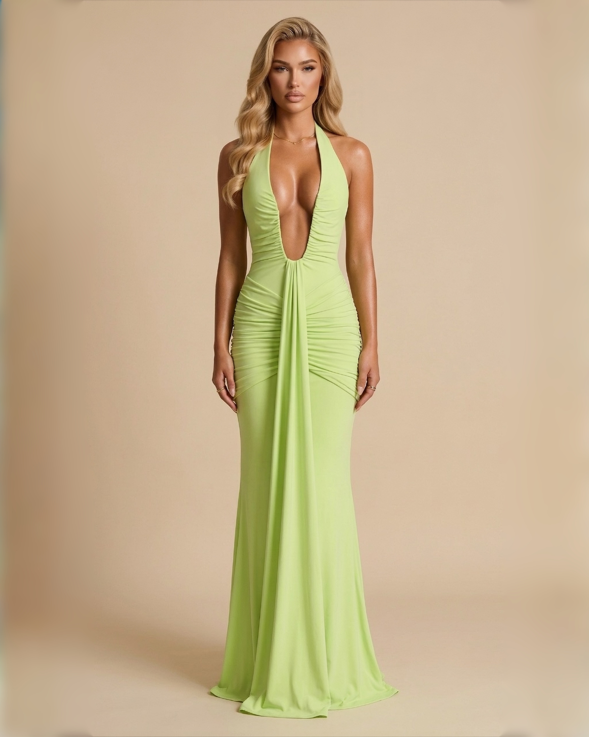 The Angelica Maxi Dress - Lime Green Onalah The Angelica Maxi Dress - Lime Green Onalah
