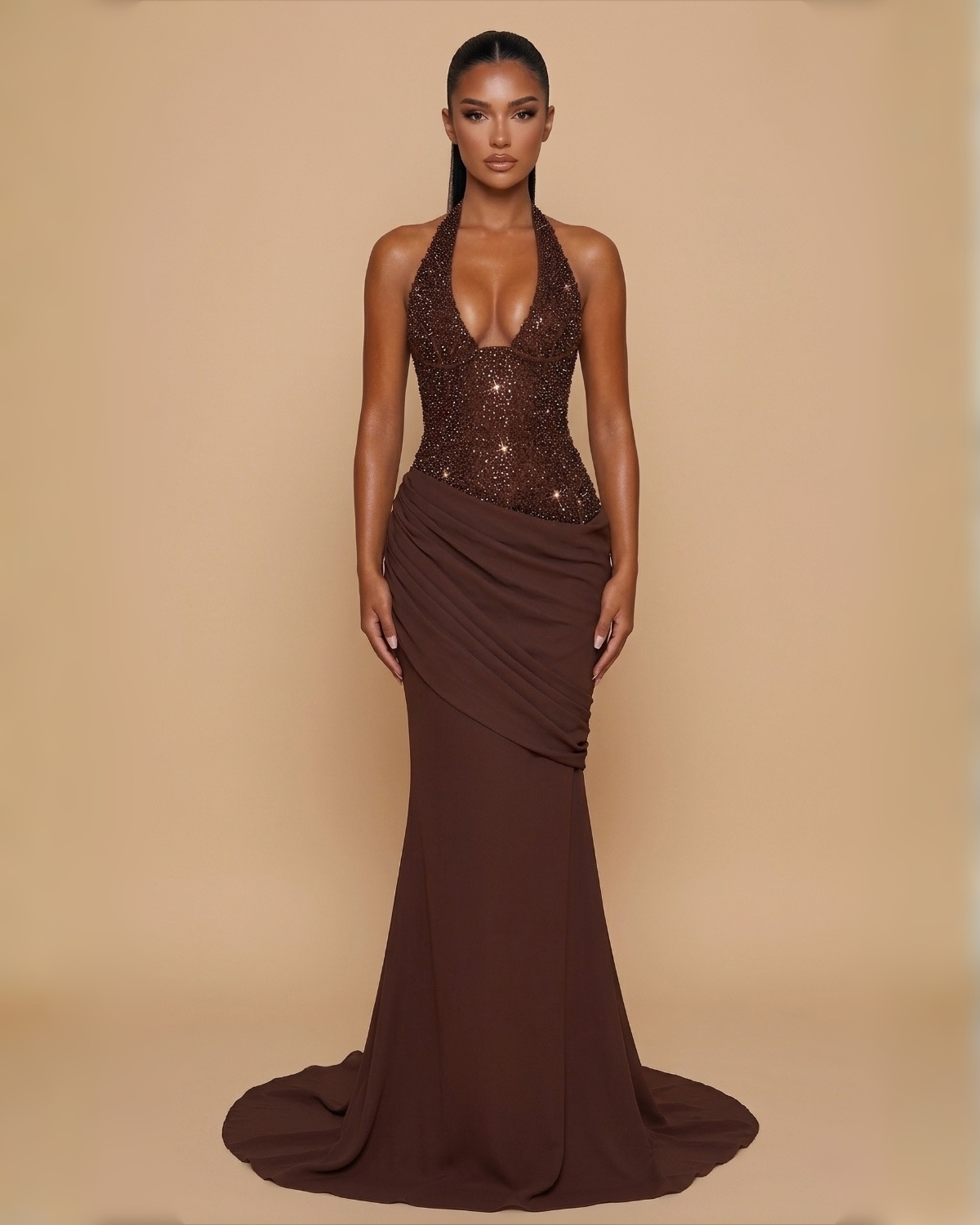 The Icelynn Maxi Dress - Brown