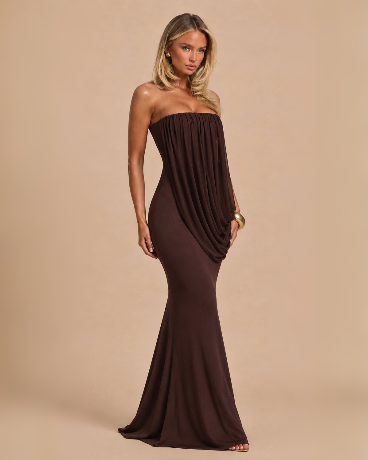 The Ziya Maxi Dress - Brown