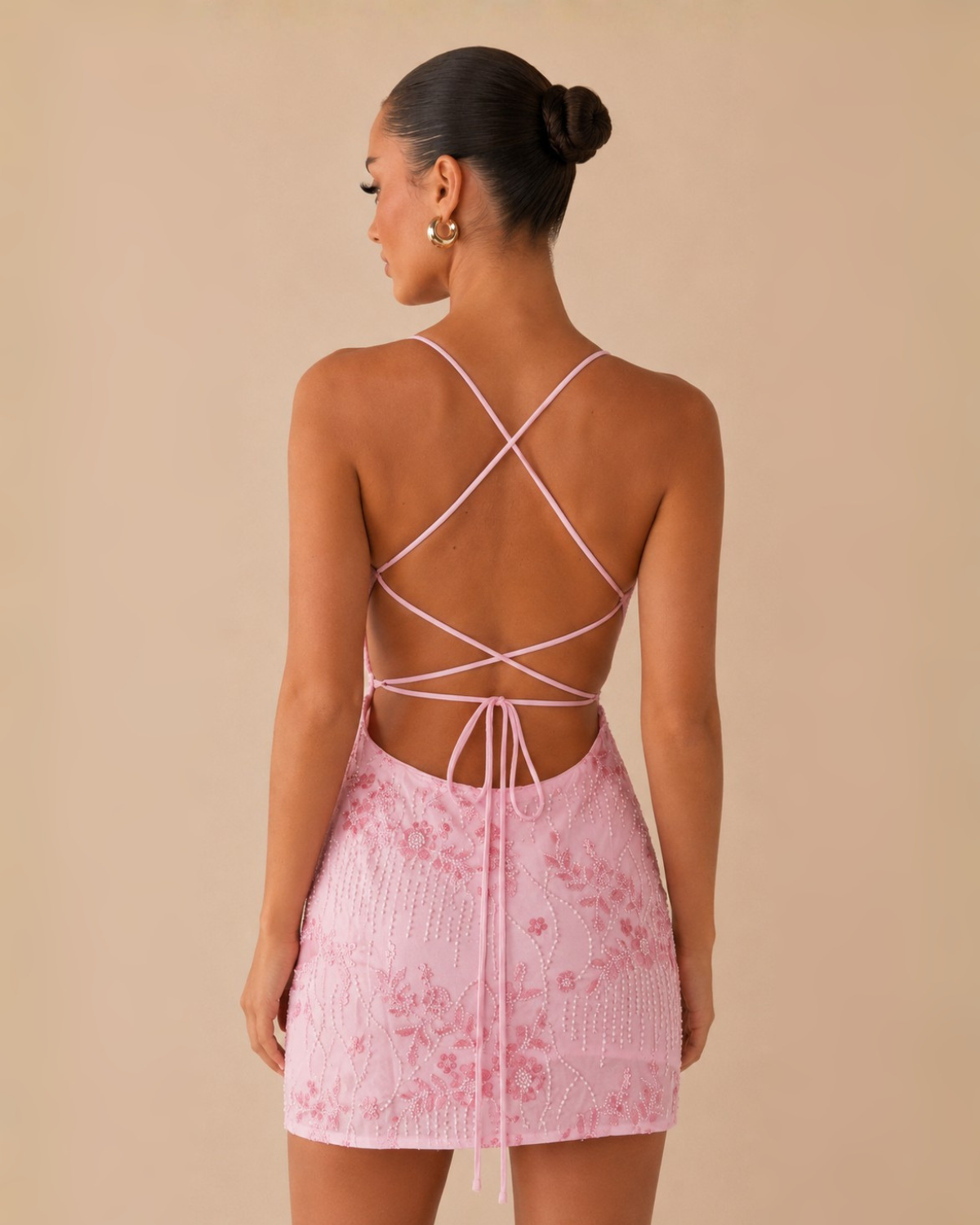 The Kaia Mini Dress - Baby Pink