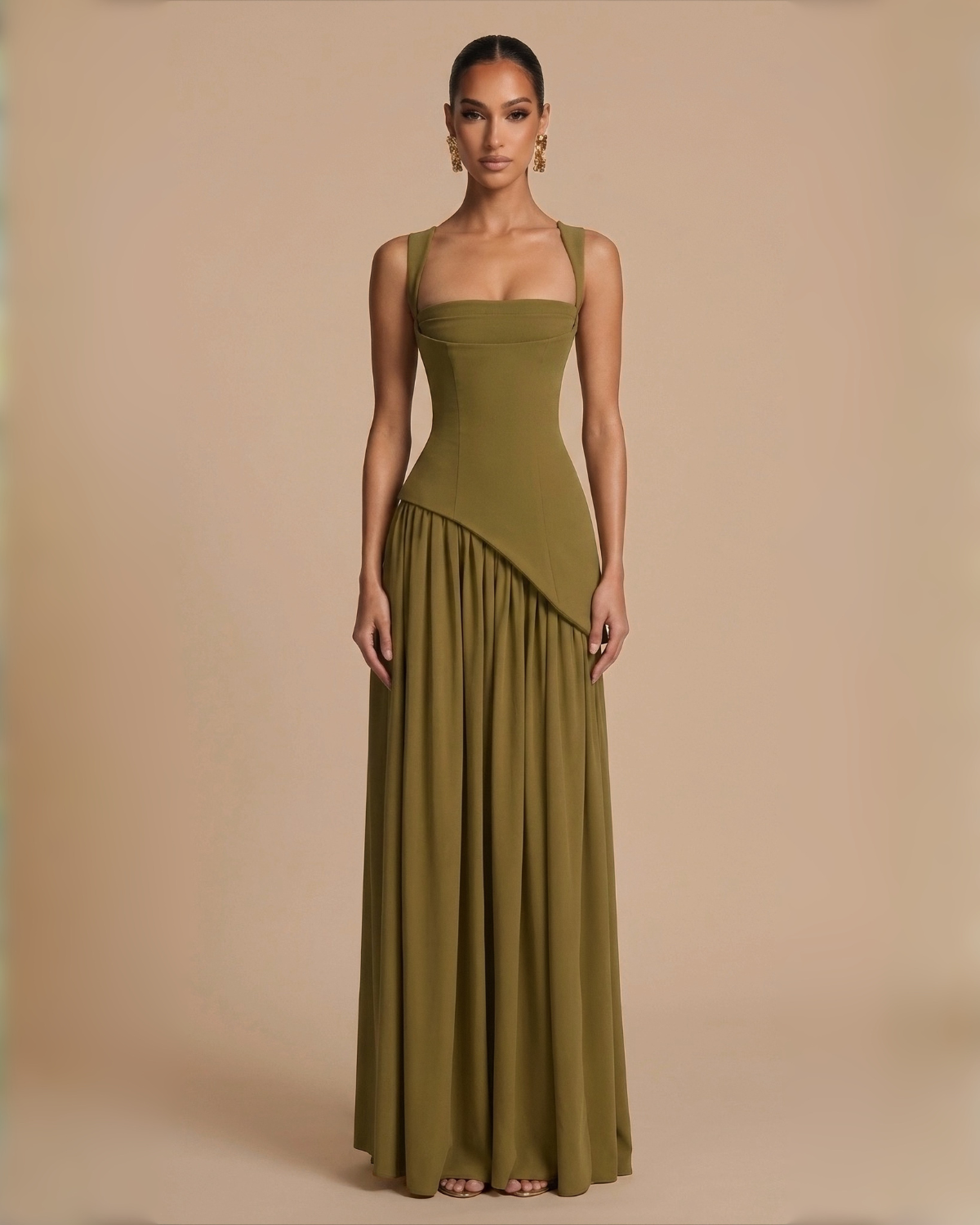The Stephanie Maxi Dress - Olive