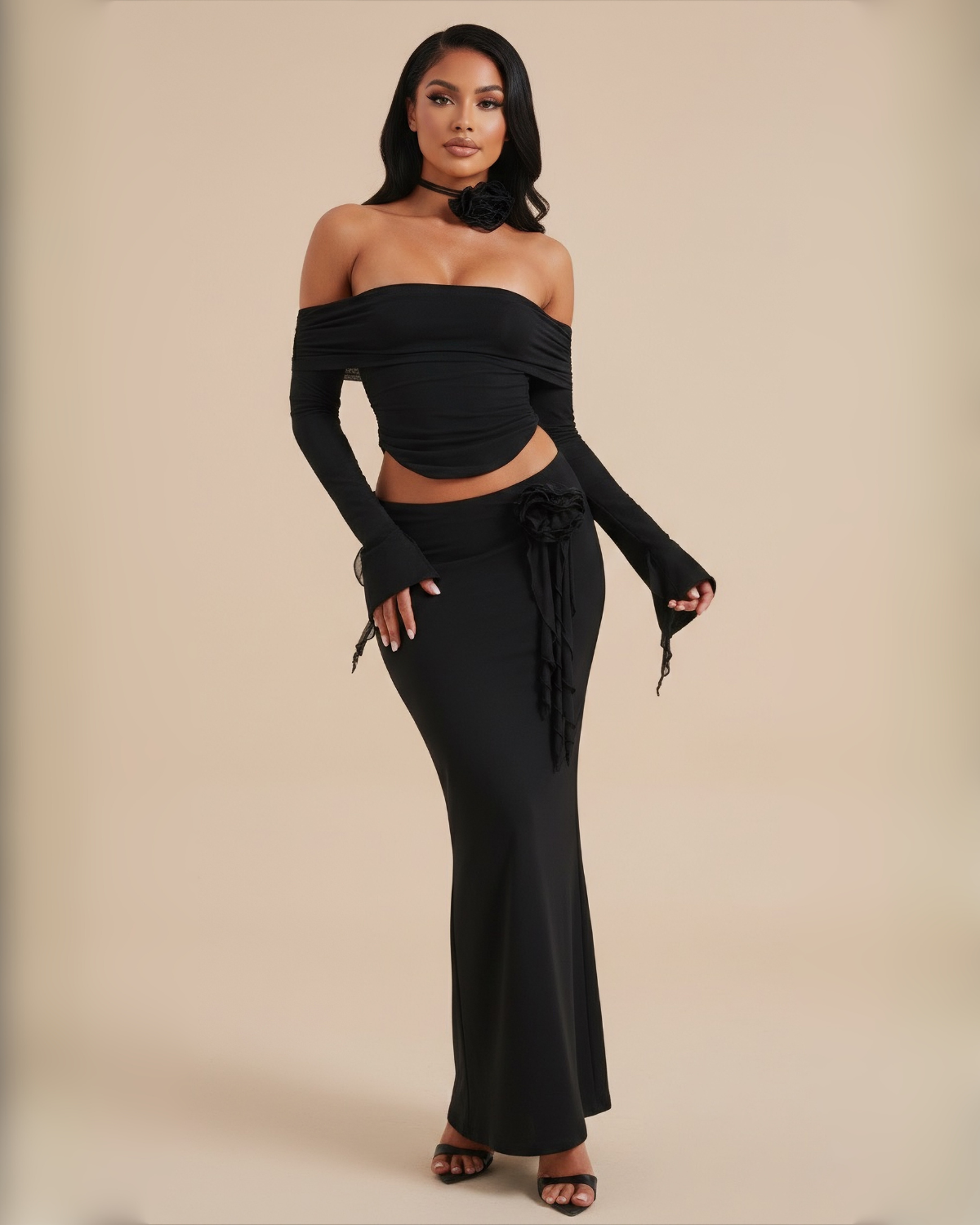 The Barbara Skirt Set - Black