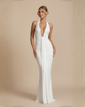 The Angelica Halter Maxi Dress - White