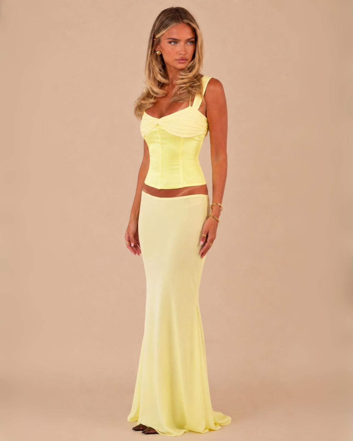 The Livvy Maxi Skirt Set - Yellow